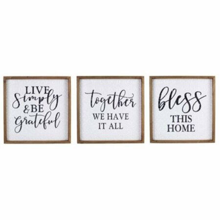 DESIGNS-DONE-RIGHT Wood Frame & Embossed Enamel Wall Sign, Assorted Color - 3 Piece DE4254326
